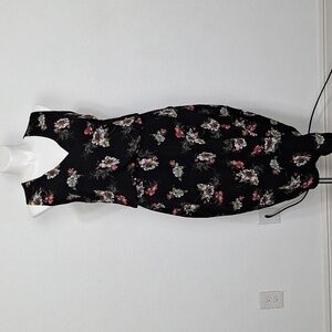 Boohoo Plus NEW Black Floral Cottagecore Romantic Asymmetrical Dress Size 20